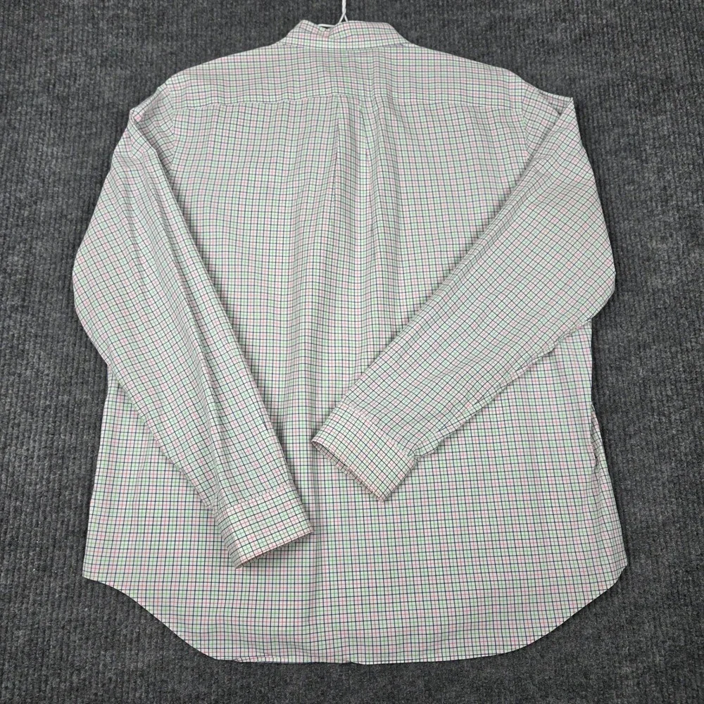 Ralph Lauren Mens XL Pink Green Navy Tattersall Check Button Down Shirt Cotton‎